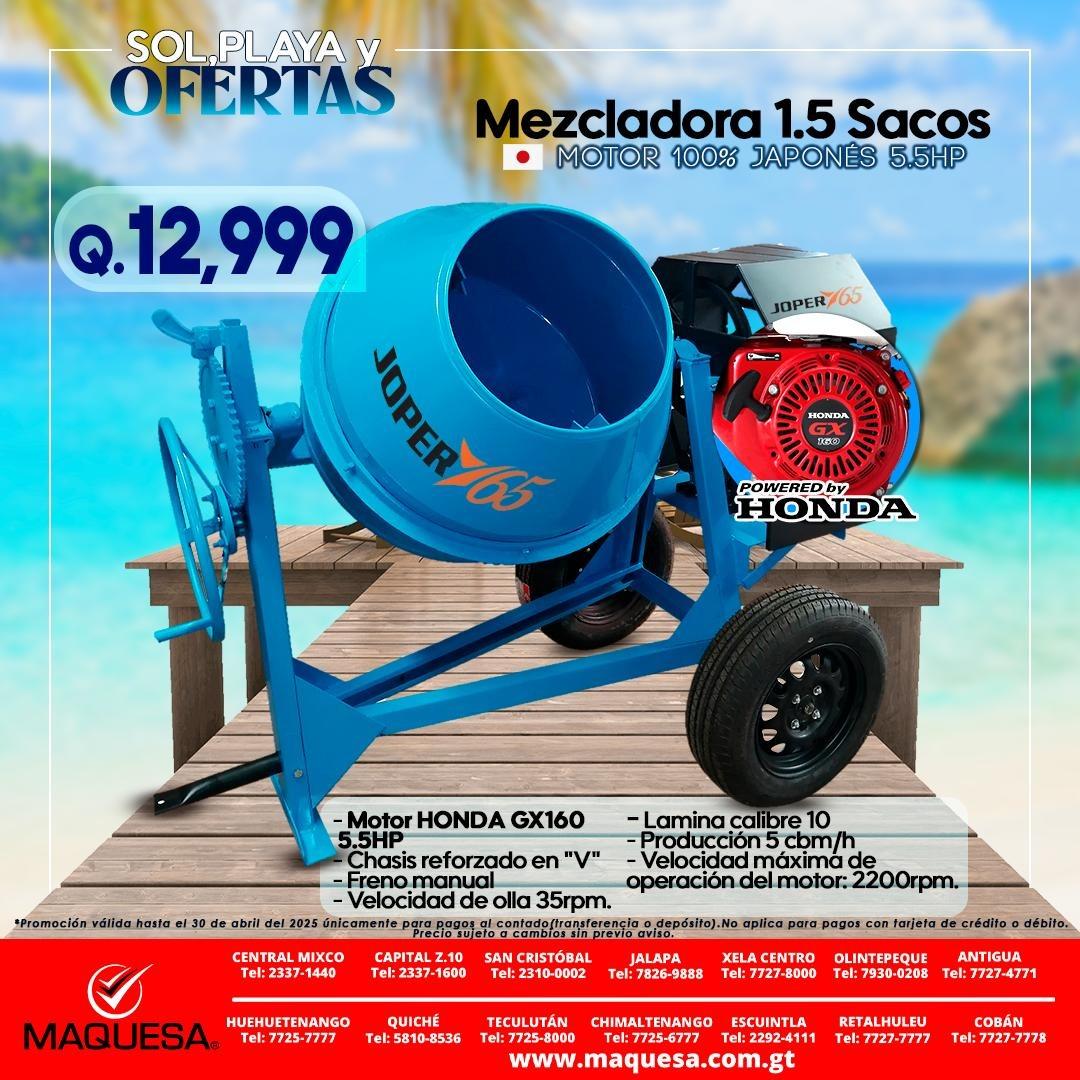 MEZCLADORAS JOPER 1..5 SACOS MOTOR HONDA JAPONES 