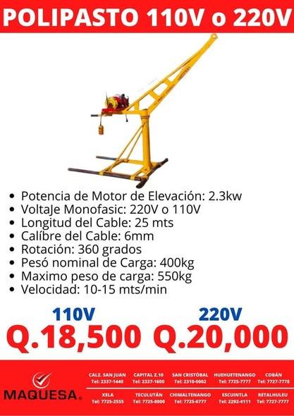 POLIPASTO ELÉCTRICO 550 KGS????