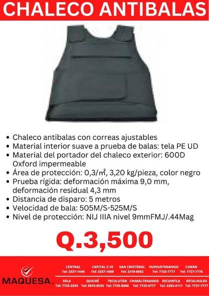 CHALECO ANTIBALAS  