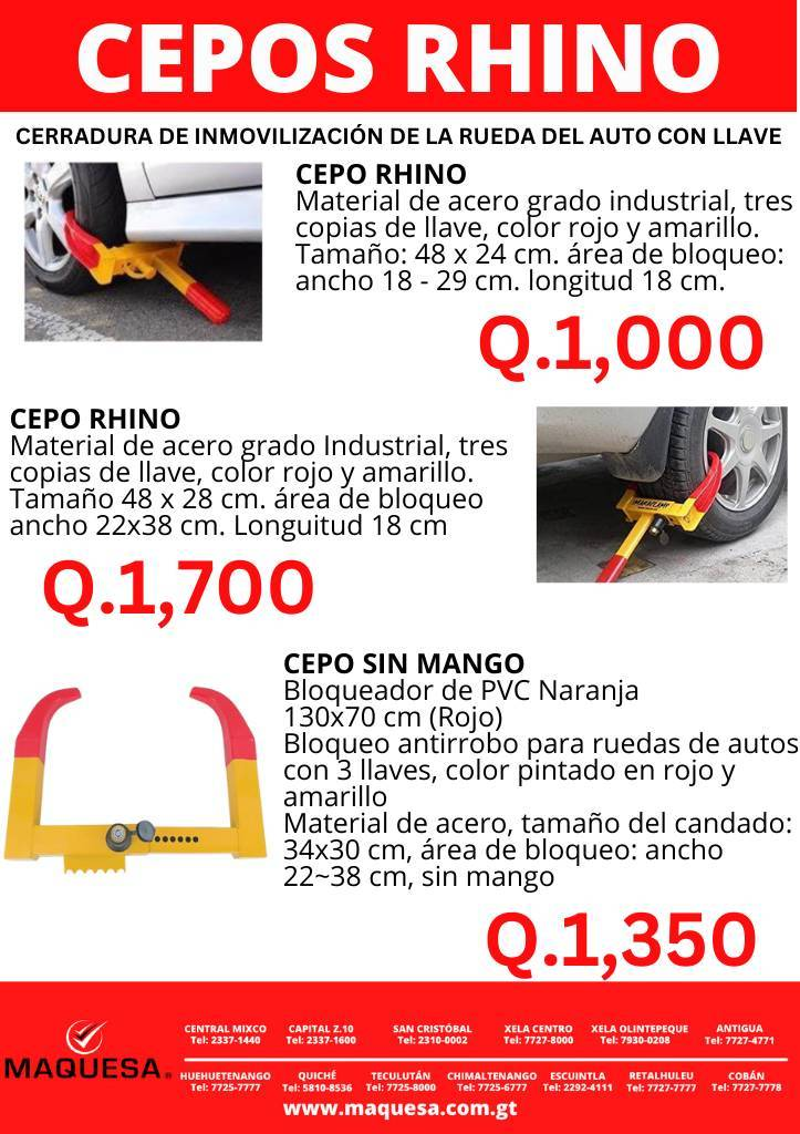 CEPOS DE INMOVILIZACION EN MAQUESA HUEHUE 