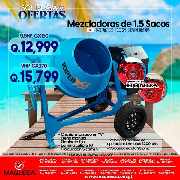 MEZCLADORAS JOPER 1.5 SACOS
