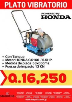 PLATO VIBRATORIO CON MOTOR HONDA 