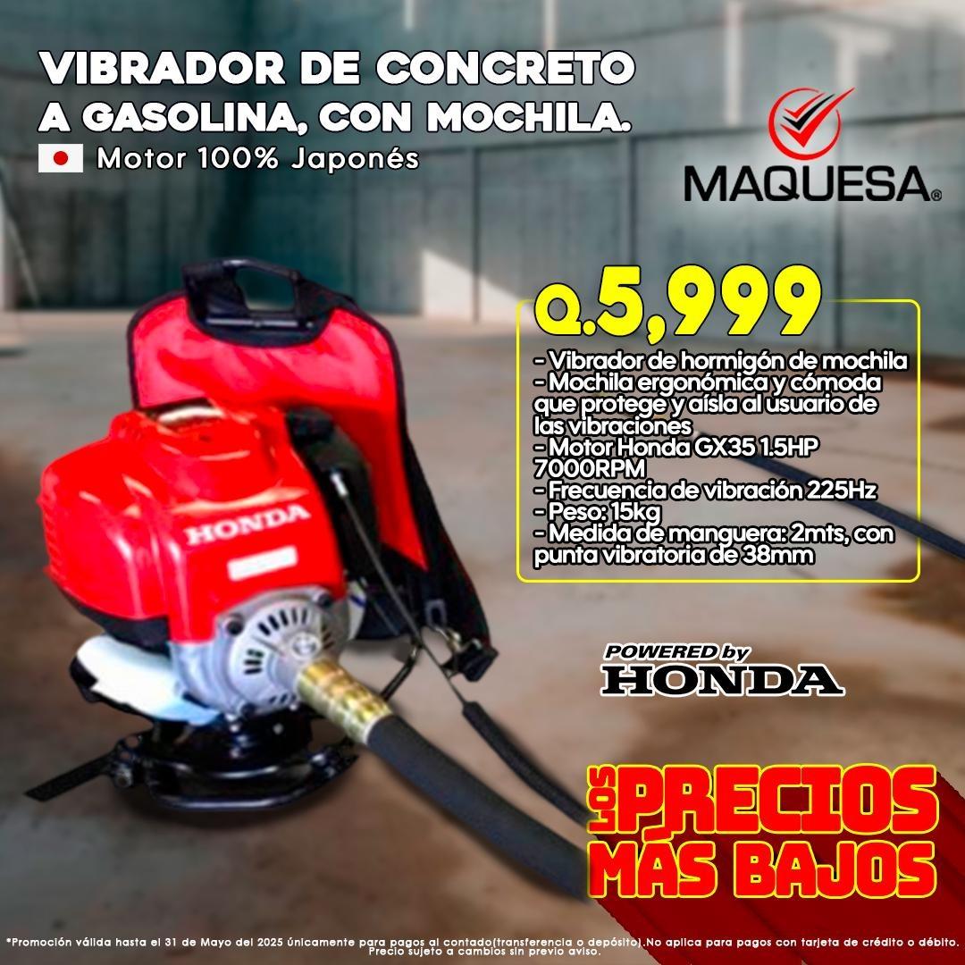 VIBRADOR DE CONCRETO A GASOLINA CON MOCHILA 