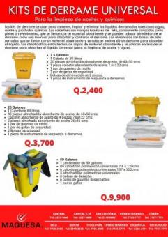 Kit de respuesta a derrames de aceites o químicos