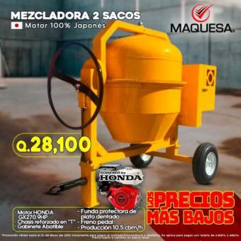  MEZCLADORA 2 SACOS con MOTOR HONDA GX270 – 9HP 