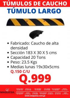 TUMULOS DE CAUCHO CON REFLECTIVOS EN MAQUESA 