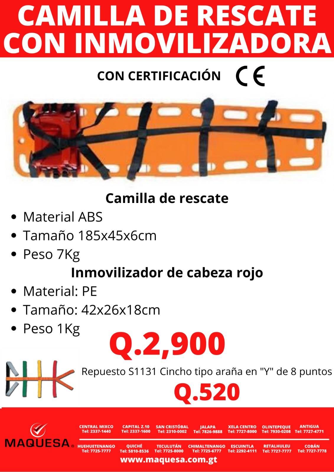 CAMILLA DE RESCATE CON INMOVILIZADOR