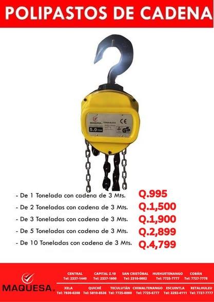 POLIPASTOS CON CADENA DE 3 MTS 