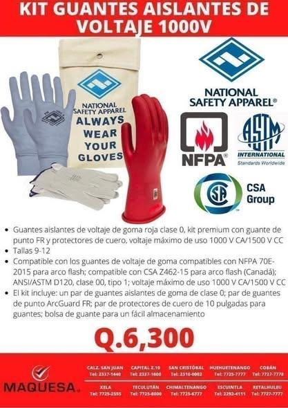 ????KIT GUANTES AISLANTES DE VOLTAJE 1000V⚡️