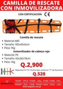 CAMILLA DE RESCATE CON INMOVILIZADOR