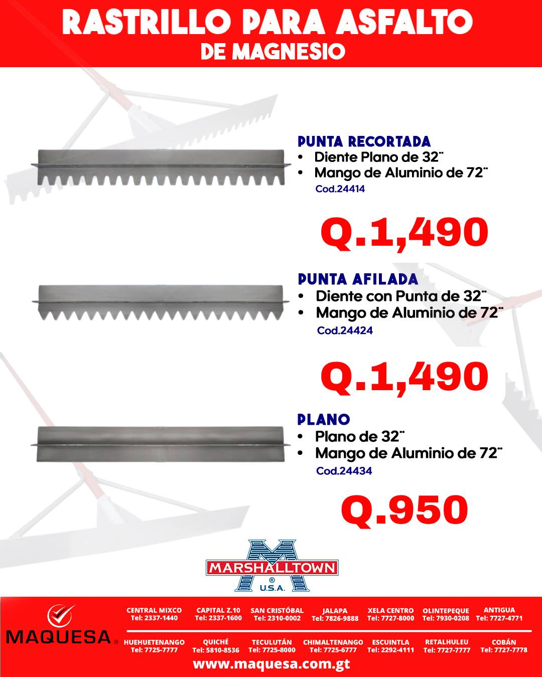 RASTRILLO PARA ASFALTO.