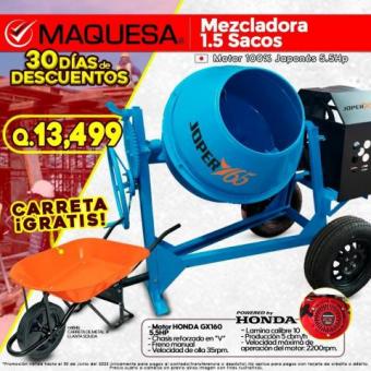 MEZCLADORAS JOPER 1.5 SACOS 350 LITROS MOTOR HONDA 