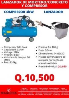 COMPRESOR Y LANZADORA DE CONCRETO 