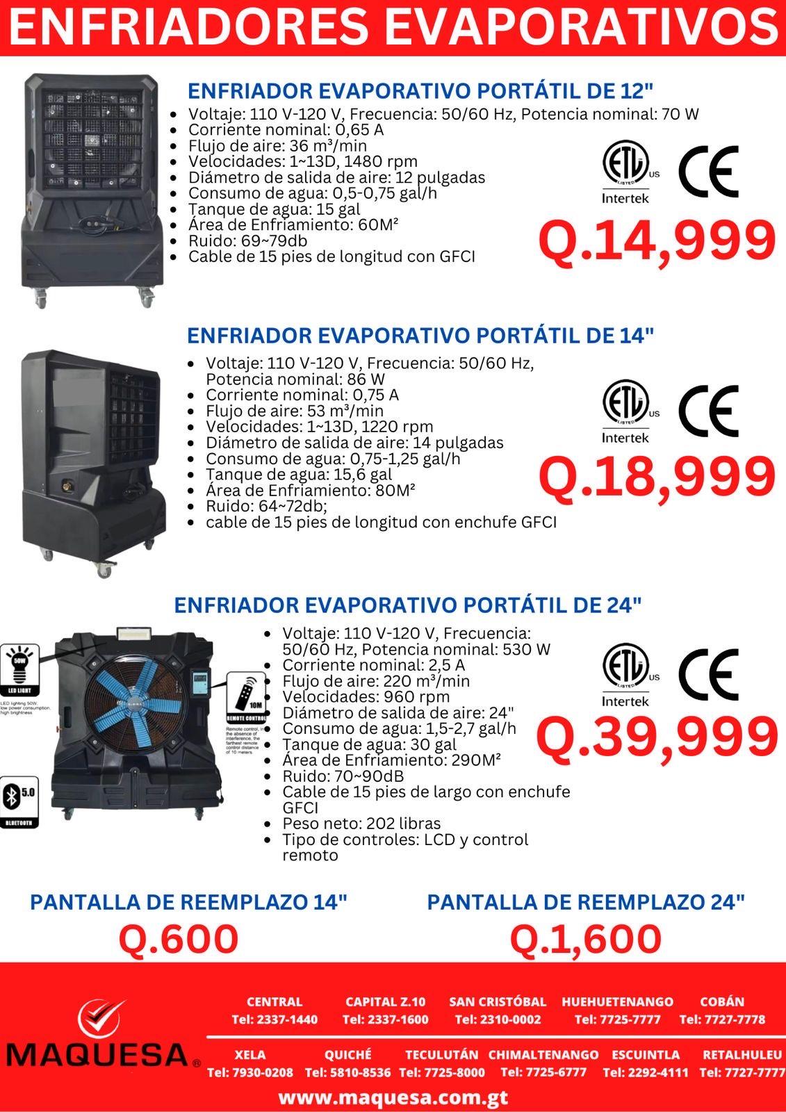 ENFRIADOR EVAPORATIVO PORTÁTIL DE 12