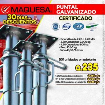 PUNTALES GALVANIZADOS – FUERZA, ALTURA Y SEGURIDAD CERTIFICADA