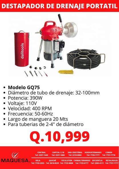DESTAPADOR DE DRENAJE PORTÁTIL GQ75 