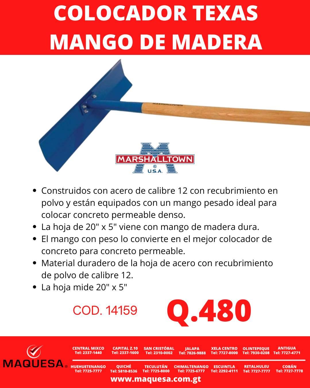 COLOCADORA TEXAS  MANGO DE MADERA 