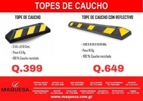 TOPES DE CAUCHO CON REFLECTIVOS
