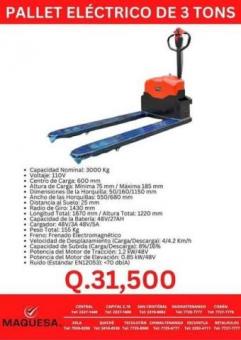Pallet eléctrico de 3 ton 