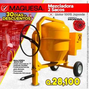 MEZCLADORAS JF 2 SACOS DE CEMENTO EN MAQUESA 