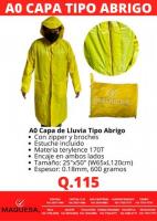 CAPA TIPO ABRIGO PARA LLUVIA A0 EN MAQUESA 