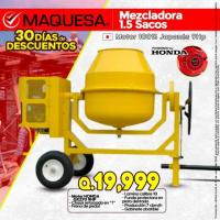 Mezcladora de 1.5 sacos 9hp motor Honda