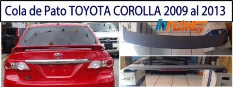 Cola de Pato para TOYOTA COROLLA sedan 2009 a 2013 NUEVAS