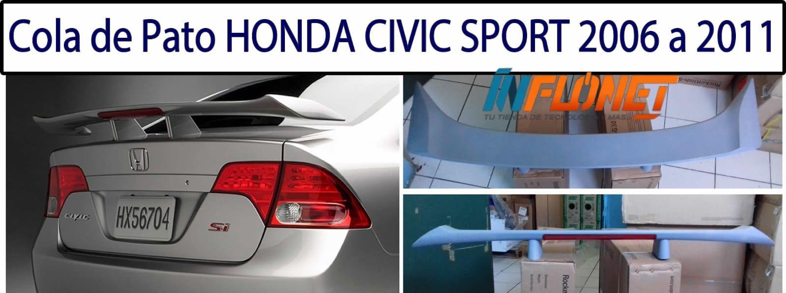 Cola de Pato Sport HONDA CIVIC 2006 al 2011 Sedan y Coupe con Luz H-RS310 Patas en Medio
