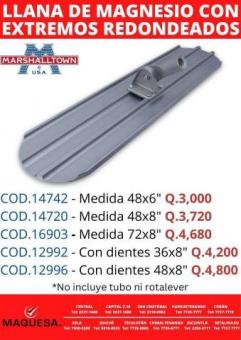 Llana de magnesio con extremos rodeados 