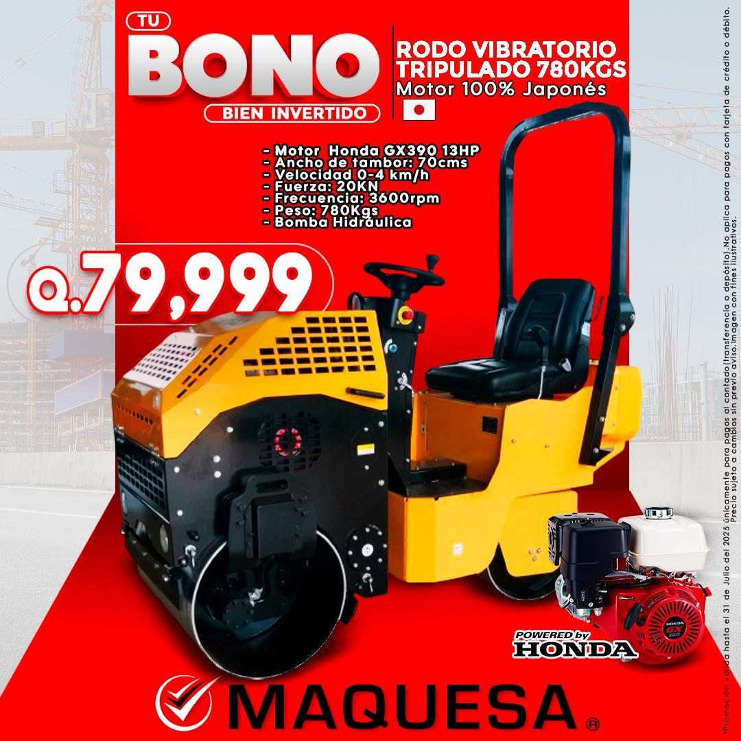 Rodo Vibratorio Tripulado 780 KGS 