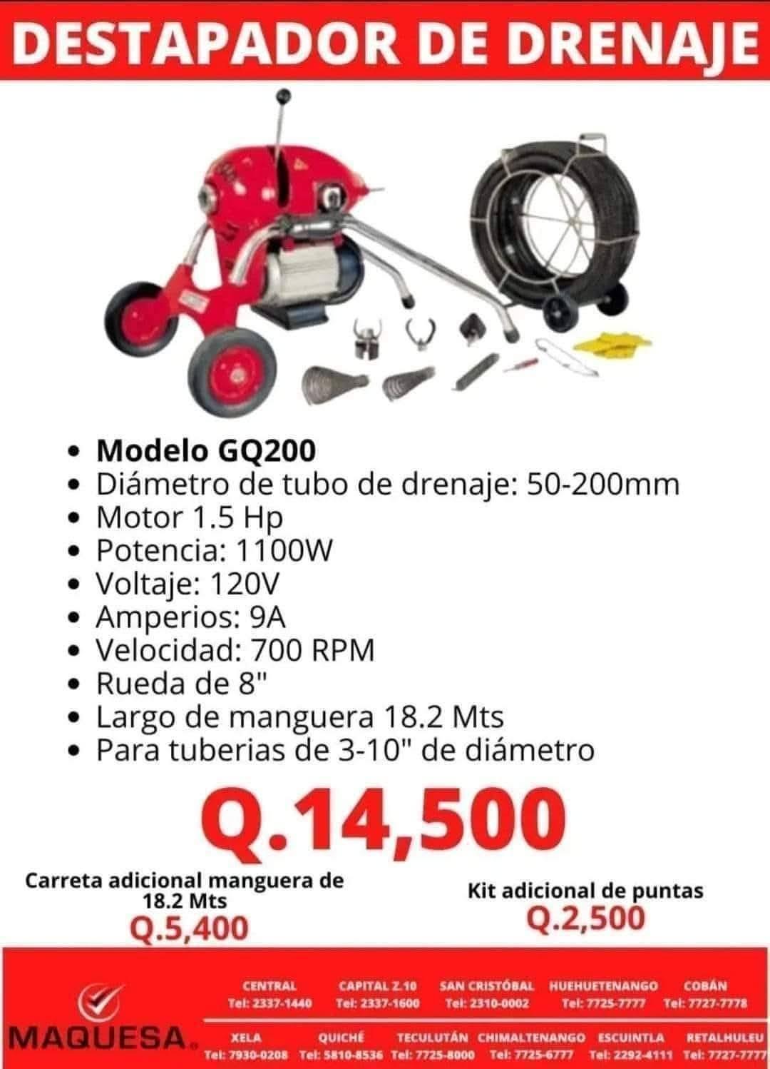 Destapador de drenaje 200GQ