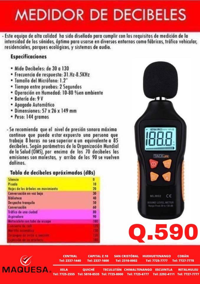 MEDIDOR DE DECIBELES db EN MAQUESA 