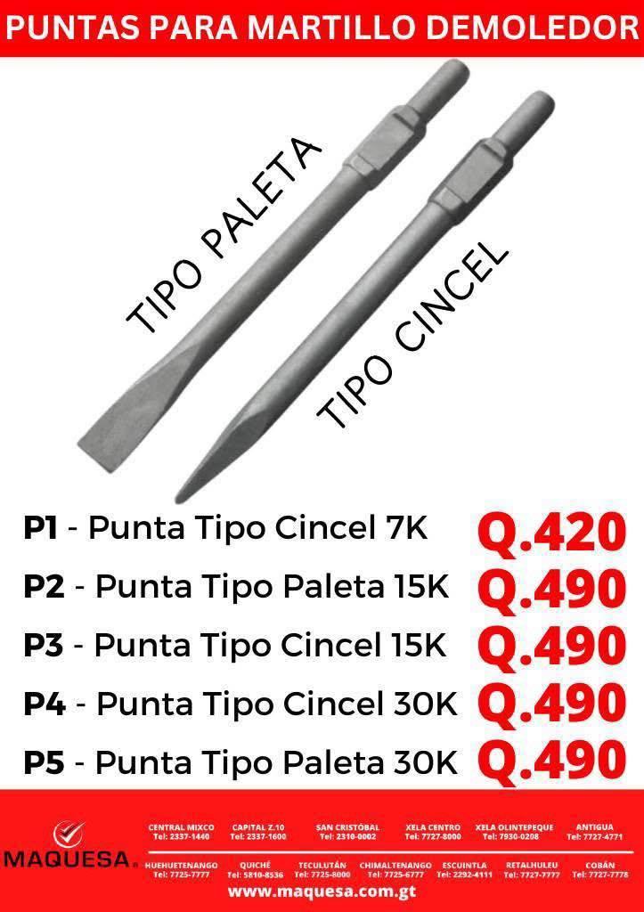 ¡PUNTAS PARA MARTILLO DEMOLEDOR!