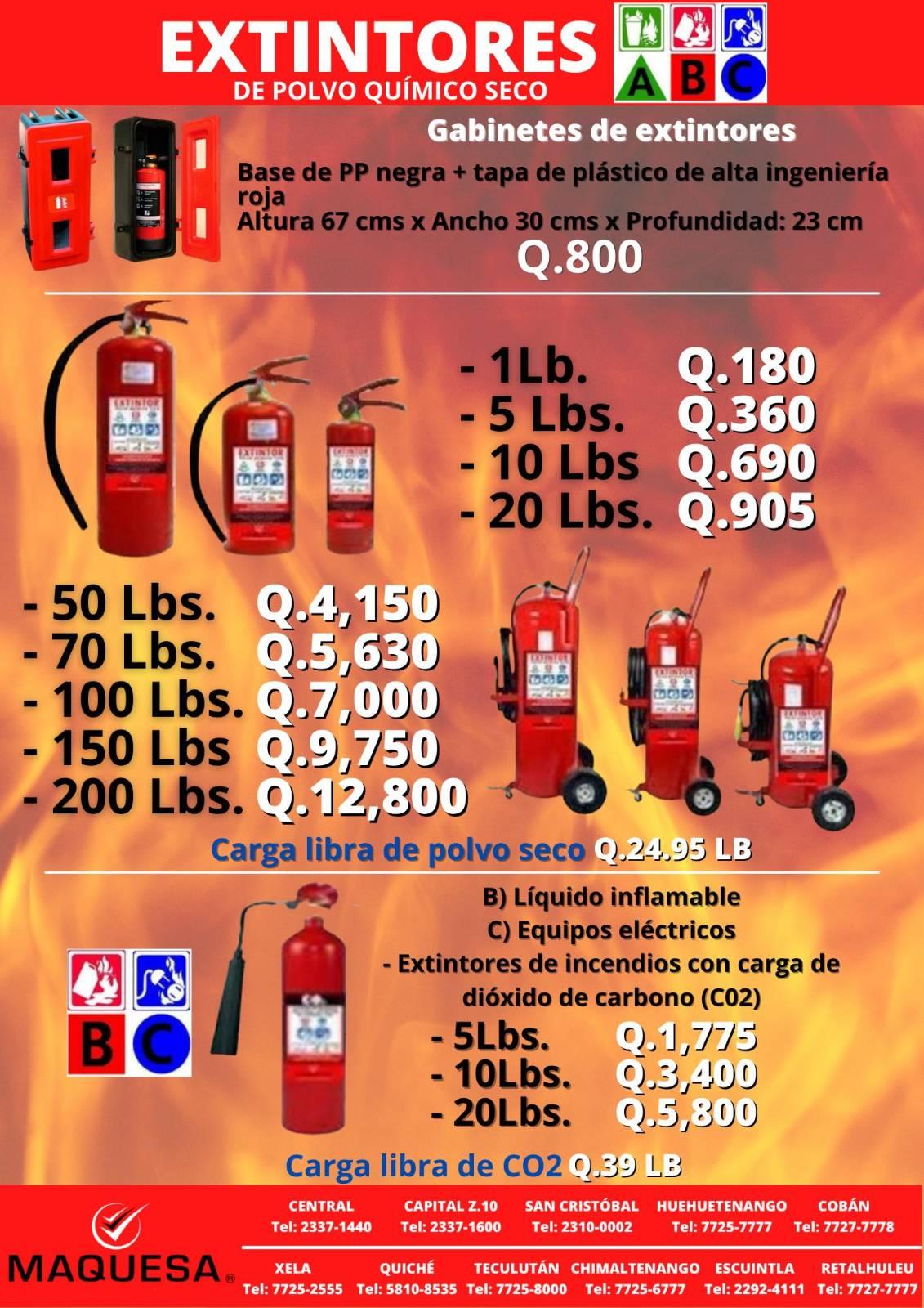EXTINTORES CERTIFICADOS DE POLVO QUIMICO SECO ABC