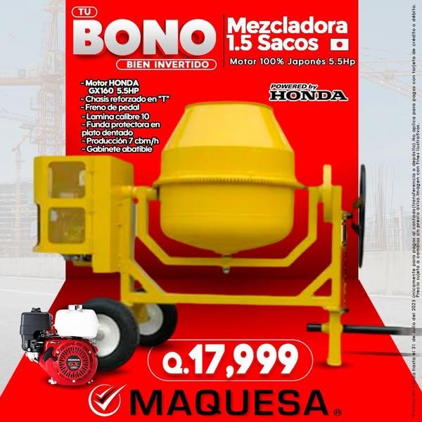 MEZCLADORAS JF 1.5 SACOS