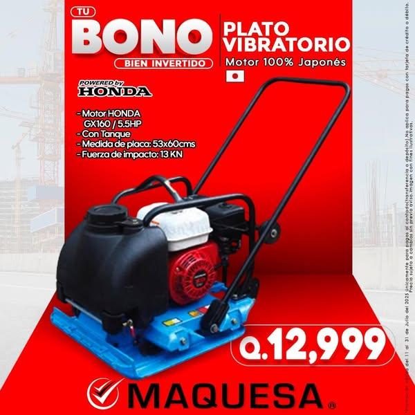 PLATO VIBRATORIO CON MOTOR HONDA