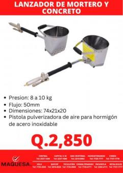  LANZADOR DE MORTERO Y CONCRETO 