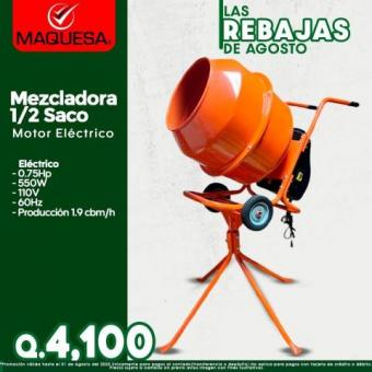 ¡MEZCLADORA 1/2 SACO! 0.75HP