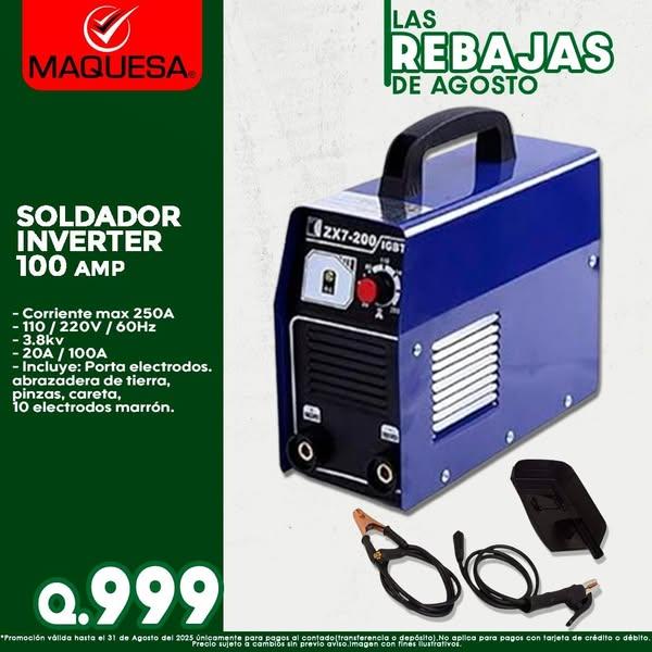 SOLDADOR INVERTER DE 100 AMP 
