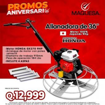 ALLANADORA DE 36 PULGADAS MOTOR HONDA 9 HP OFERTA 