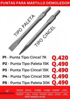 Puntas para taladro demoledor 