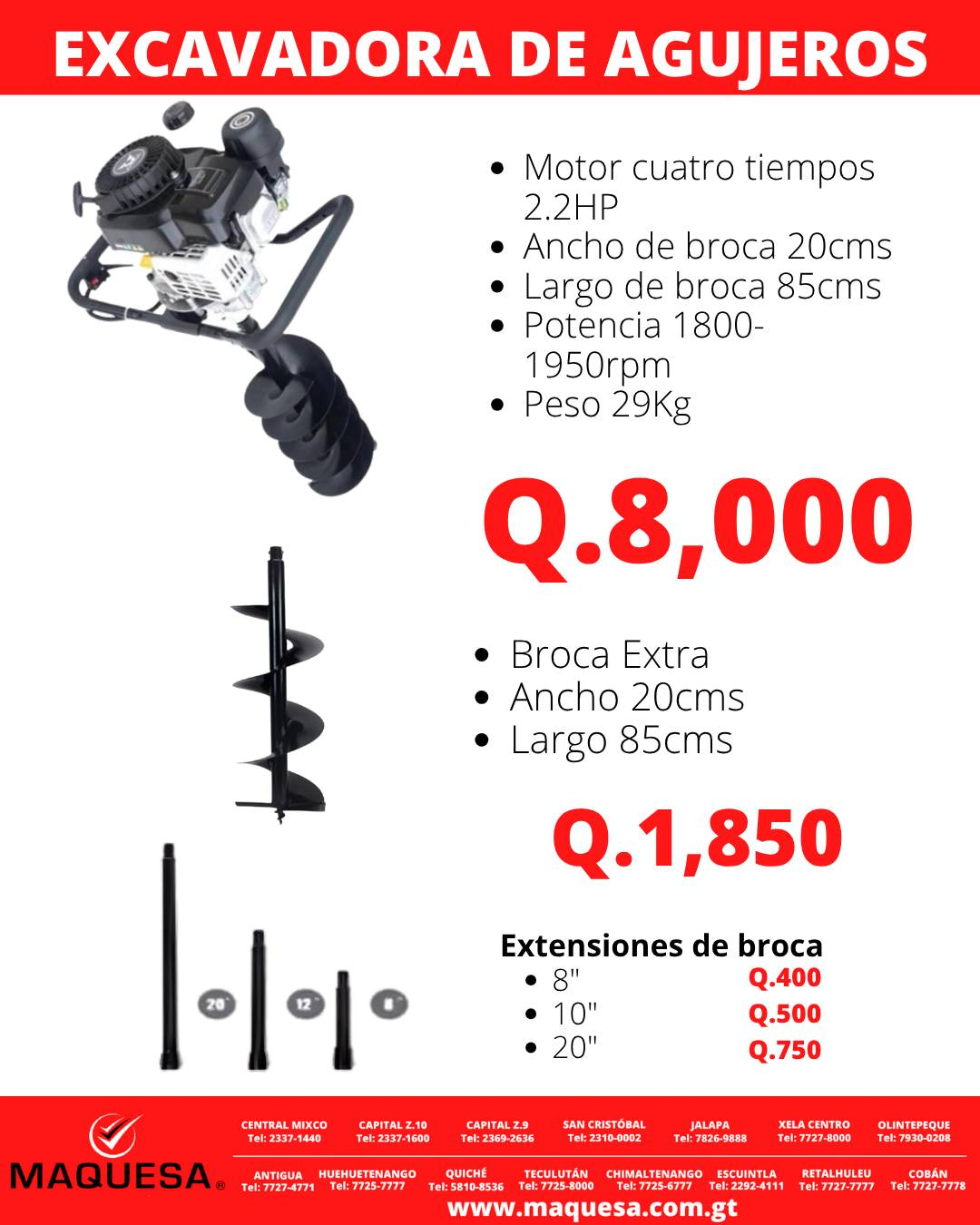 EXCAVADORA DE AGUJEROS