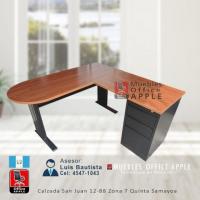 ESCRITORIO GERENCIAL PENINSULAR DE 3 GAVETAS