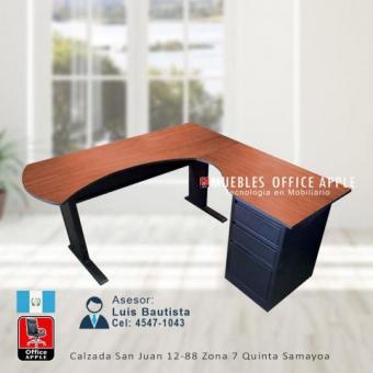 ESCRITORIO GERENCIAL MODULAR TURIN DE 3 GAVETAS.
