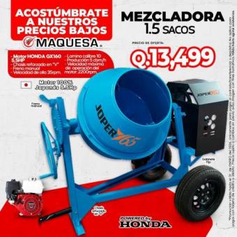 MEZCLADORAS JOPER 1.5 SACOS MOTOR HONDA JAPONES 