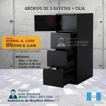 ARCHIVO CON 3 GAVETAS + CAJA DE SEGURIDAD