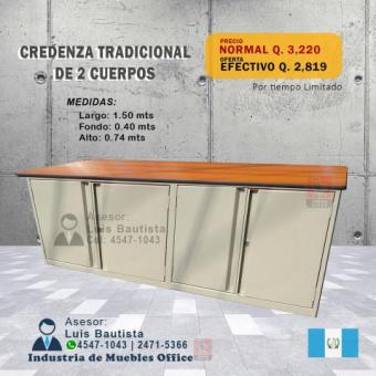 CREDENZA TRADICIONAL DE 2 CUERPOS