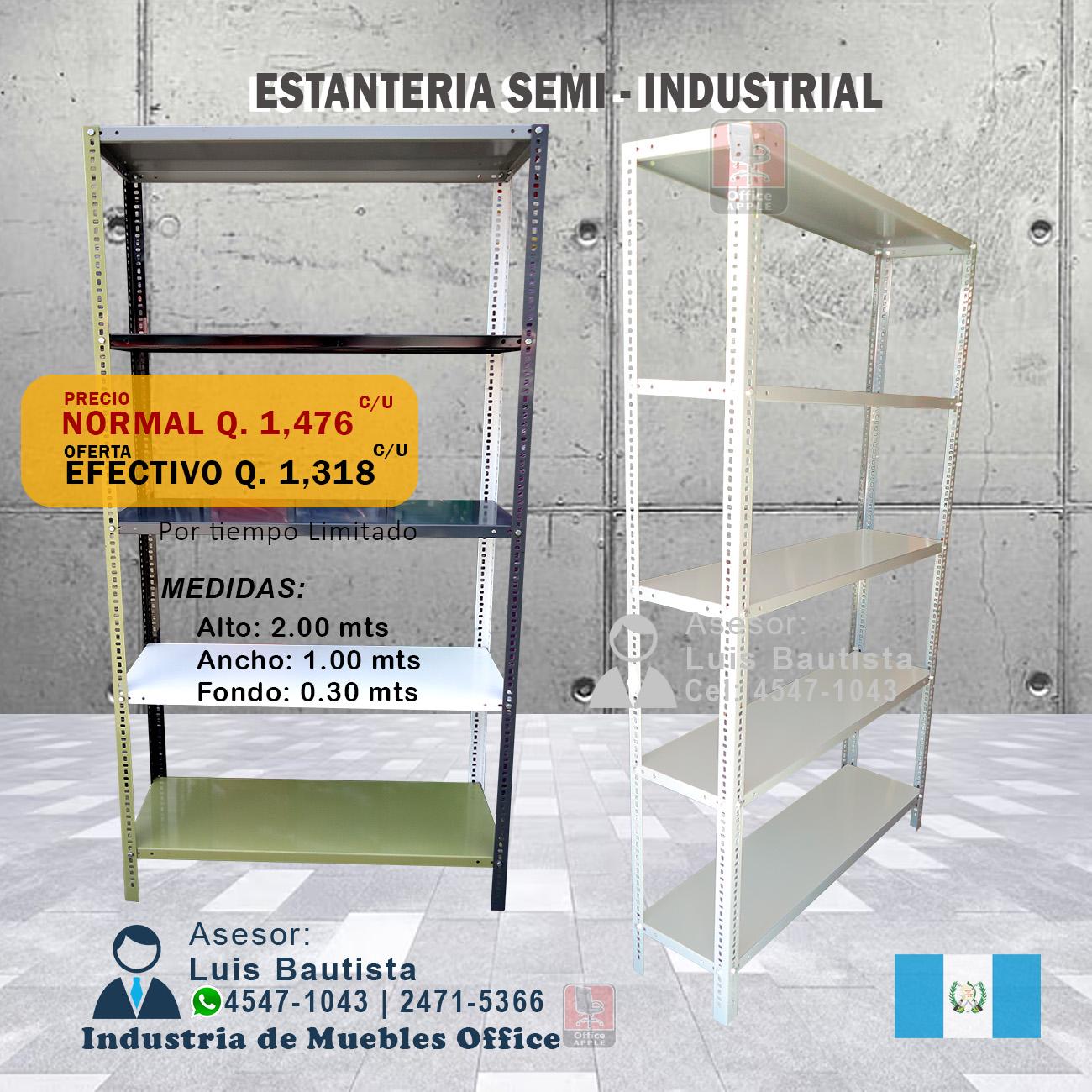 ESTANTERIA METÁLICA SEMI INDUSTRIAL 5 NIVELES