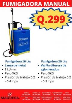 FUMIGADORA MANUAL DE 16 Y 20 LITROS EN MAQUESA 