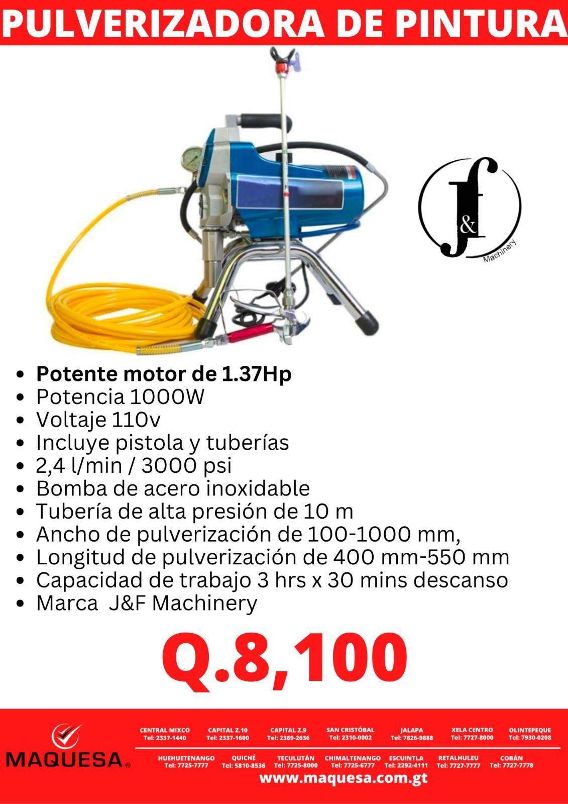 PULVERIZADORA DE PINTURA JF PROFESIONAL EN MAQUESA 
